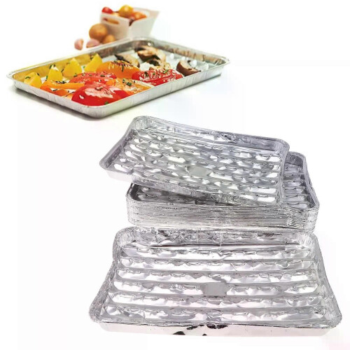 20 st/set engångsgrillpannor aluminiumfolie Grillplåtar utomhus 1
