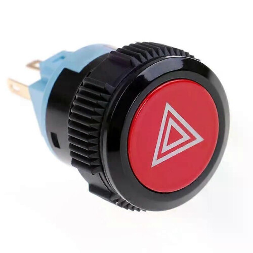 22mm red led emergency warning flash light push button self-locking switch 1