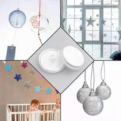 20 pezzi di piccoli ganci autoadesivi a disco per soffitto, trasparenti, resistenti, per appendere bandiere 1