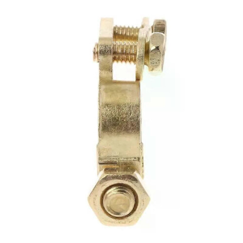 2Pcs Small 46mm x 40mm Durable Replacement Auto Car Battery Terminal Clamp Clips Brass Connector 2