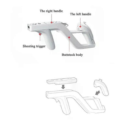 Supporto per giochi Zapper da 2 pezzi per telecomando Nintendo Wii, controller destro e sinistro, accessori 1