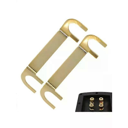 2 stuks luidsprekerkabelconnectoren, koperen luidsprekerbedradingsogen, gouden luidsprekerbedradingsogen, 1