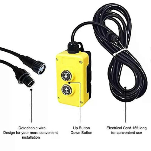 3 Wire Dump Trailer Remote Control Switch for 12V DC Single Acting Hydraulic Pump Dump Trailer for Lift 2