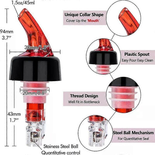 Vertedor automático de botellas con medidor de 30 ml, vertedor de botellas, vertedor de botellas de 1