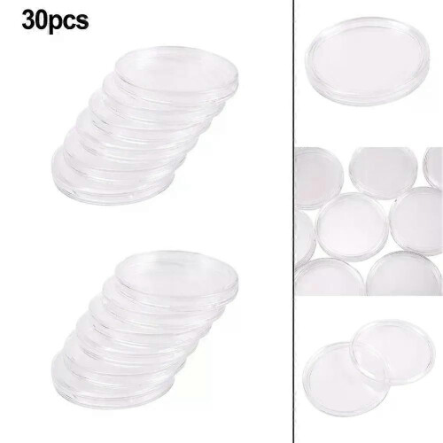 30 cápsulas para monedas, transparentes, para Silver Eagle de 1 oz. 2