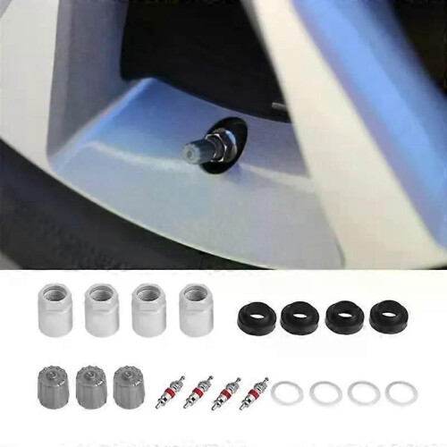 4 Set Auto Bildäcktrycksövervakningsventil Stamkapslar Sensorindikator TPMS Service Kit med mutterventil 1