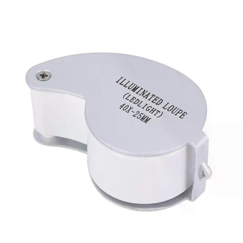40 X 25 mm Glaslins Juvelerare Luppförstoring Med LED-Silver 2