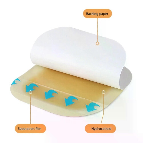 4Pcs Hydrocolloid Bandage Thin Non Irritating Self Adhesive Fast Healing Bedsore Wound Dressing for 1
