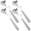 4Pcs Stainless Steel Dessert Spoons Practical Curving Coffee Stirring Spoons (Silver) 4