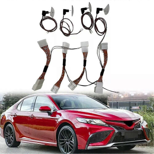 4 pezzi Lampada d'atmosfera per interni auto, 4 porte, scatola portaoggetti, luce ambientale a LED, 2