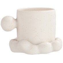 1Set Elegant White Ceramic Milk Cup Multi-Function Coffee Mug