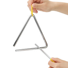 Triangle Musical Instrument - 5 Inch Metal Triangle with Firing Pins, Hand Percussion Mallet, Durable Rhythm Tool
