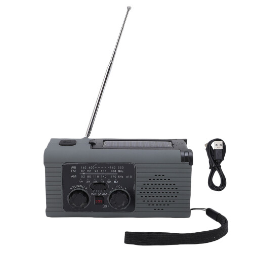 Solar Crank Radio Emergency LED Flashlight Cell