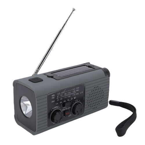 Solar Crank Radio Emergency LED Flashlight Cell 1