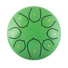Tongue Drum 6 Inch 8 Tune Steel Tongue Drum Kit with Bag and Drumsticks for Beginners - Green Color