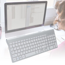 Combo Clavier et Souris Sans Fil 2,4G, 102 Touches, Argent