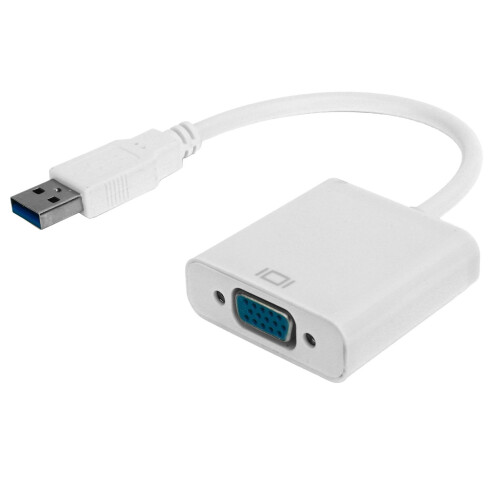 Convertitore da USB 3.0 a VGA bianco 5 Gbps 1080p 15-pin 1