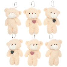 12Pcs Stuffed Bear Plush Keychain Pendant Soft PP Cotton Assorted Gift