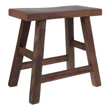 Rustic Step Stool Light Brown Solid Wood 1set