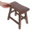Rustic Step Stool Light Brown Solid Wood 1set 4
