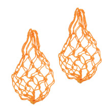 2Pcs Multifunctional Chicken Vegetable Net Bag Hanging Basket Orange