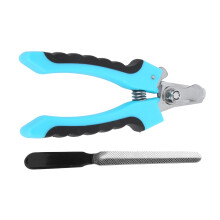 See Blaues Haustiernagelknipser-Set aus Edelstahl mit Sicherheitsriegel, Groß
