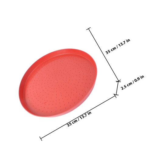 Raindrops Chicken Fodder Feeding Plate Red Plastic 3pack 1