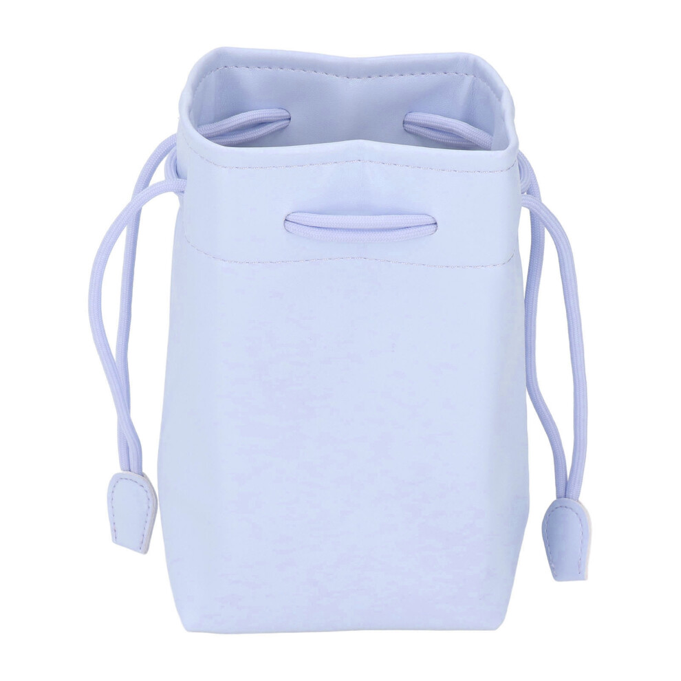 Pu Leather Drawstring Pouch Bag Portable Blue 8130196268365
