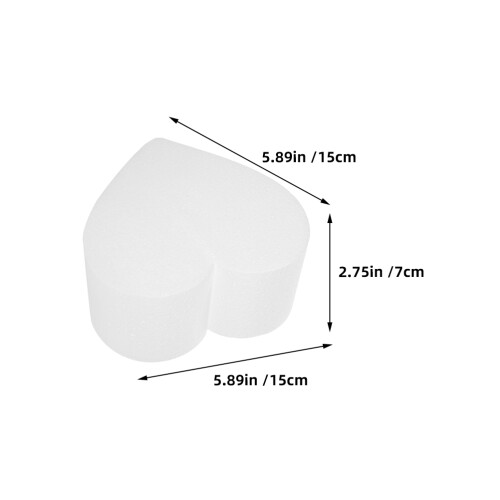 2 Pcs Foam Cake Dummies Dummy Heart Shaped Decorations White 1
