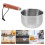 Stainless Steel Small Saucepan Wood Handle Multi Use Kitchen Pot 9