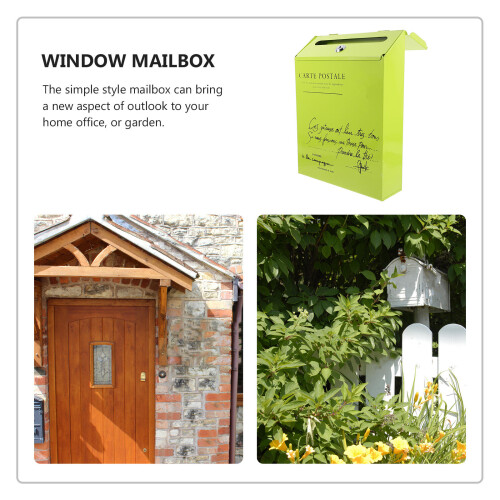Raindrops With Lock Retro Vintage Mailbox Green 1pack 2