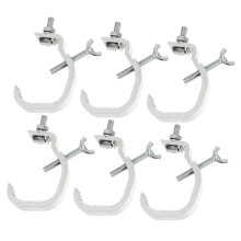 Aluminium Clamp Hook for Stage Lights - Quick Release Locking, 1 Inch Mounting Holes, Pack of 6 Stage Lighting Clips