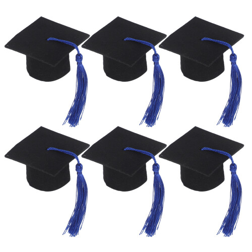 6pcs Blue Tassel Doctoral Cap Cover For Party Use