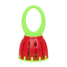 Handheld Baby Bells Shaker Toy for Early Development, Oval Design, Safe for Kids, Red and Green Color