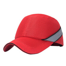 Bump Hard Hat - Adjustable Baseball Style Safety Bump Caps, Breathable Mesh, Shock Absorption, Wide Angle Head Guard, Red