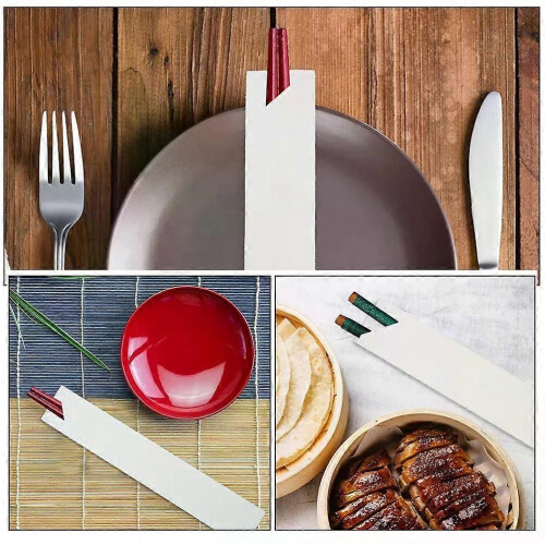 50 Pcs Einweg-Essstäbchen Hülse Kraft Papier Essstäbchen Tasche Restaurant Camping Picknick Geschirr 1