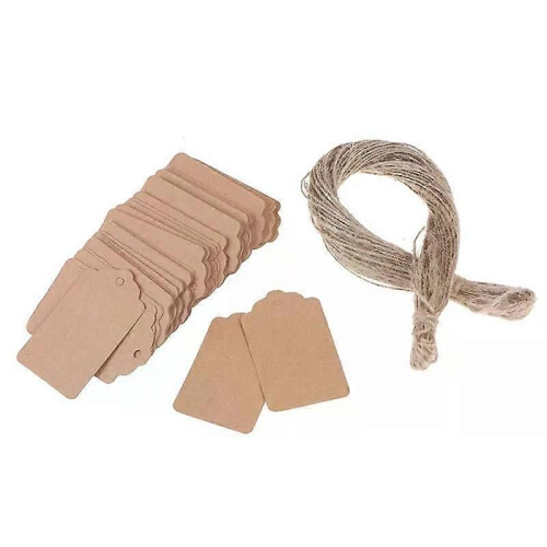 50/100Pcs Blank Kraft Schmuck Preis Label String Tags Geschenk Karten Mit 20m 1