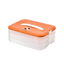 Refrigerator Organizer Bins Plastic Food Storage Containers with Lids 3Layer Stackable Food Organizer for Snack Vegetables Meat Fish