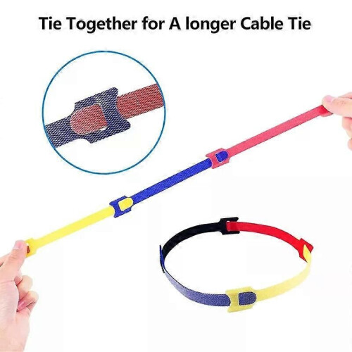 50pc/100pc Reusable Cable Ties with Adjustable Winding Hooks Nylon Ties Magic Tape Loop Ties Data Cable 1