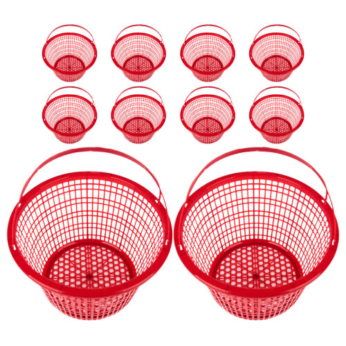 Produce Basket Red Plastic 10pcs
