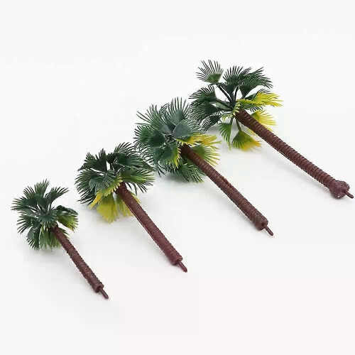 5Pcs Mini Tropical Palm Tree Simulation Plastic Coconut Tree Bonsai Miniature Landscape Decoration Scenery 2