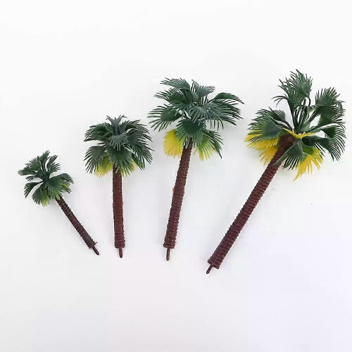 5Pcs Mini Tropical Palm Tree Simulation Plastic Coconut Tree Bonsai Miniature Landscape Decoration Scenery 1