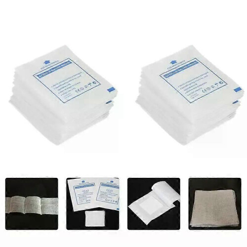 50 Stück langlebige Hämostase-Mullblätter, medizinische Einweg-Mullpads (weiß) 2