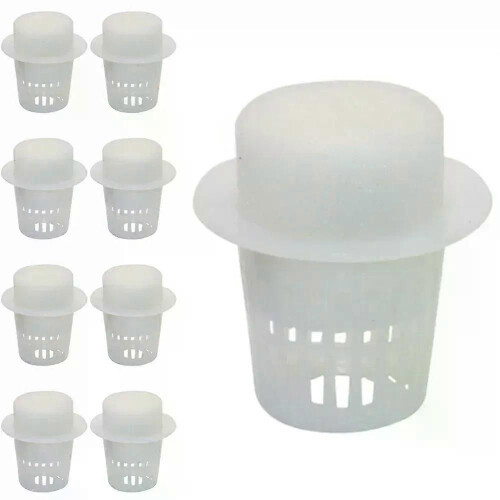 50pcs Hydroponic Basket Vegetable Net Cups Grow Vegetable Basket Cloning Cylinders-Sponge For Orchids 2