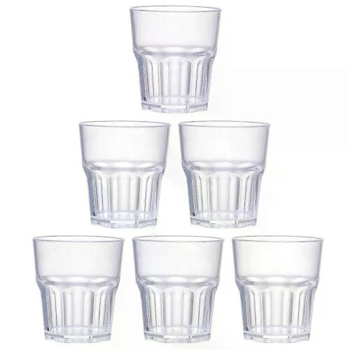6 st ölmugg glas vatten klara dricksglas Akryl Okrossbara spritkoppar 2