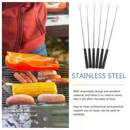 Lot de 6 fourchettes télescopiques pour barbecue 2