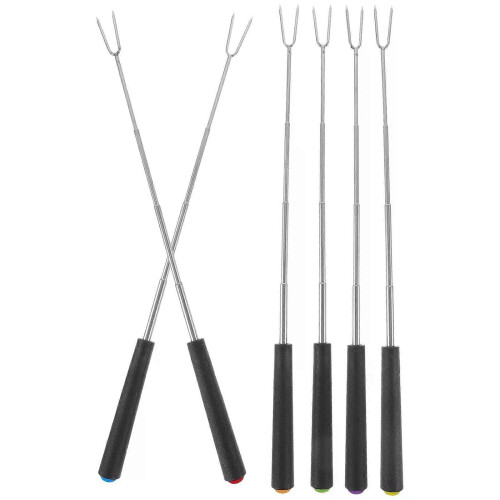Lot de 6 fourchettes télescopiques pour barbecue 1