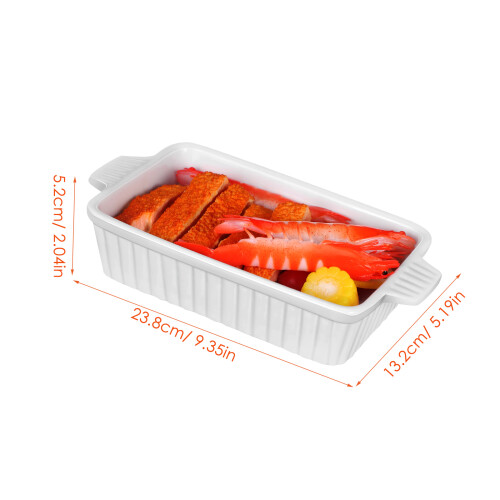 Rectangular Bakeware Ceramic White 1pcs For Roasting Supply 1