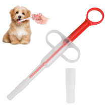 Haustier Medizin Fütter-Spritze Katzen Hund Tablettenspender 14,9x5,7cm Rot