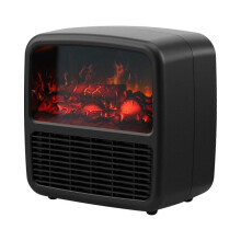 Electric Fireplace Heater, 1500W Portable Space Heater, Small Fireplace with Realistic 3D Flame Effect, Overheating Protection, Portable Mini Fireplac